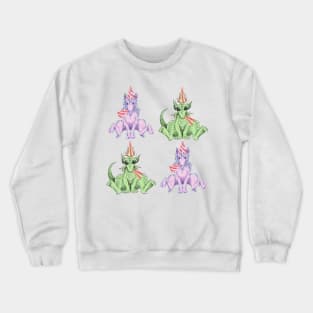 Party Hat Unicorns and Dragons Crewneck Sweatshirt